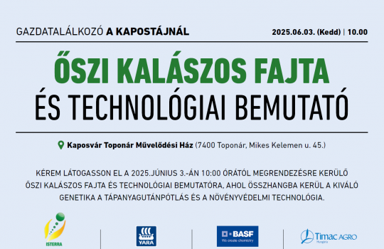 Őszi kalászos fajta és technológiai bemutató Kaposvár