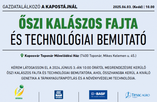 Őszi kalászos fajta és technológiai bemutató Kaposvár